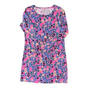 Lilly Pulitzer Corine Paws Off leopard print long sleeve mini dress Large